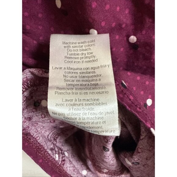 Womens Code Happy Scrub Top Ladies Size Medium Purple WPolka Dots 2 Pockets - Picture 8 of 9